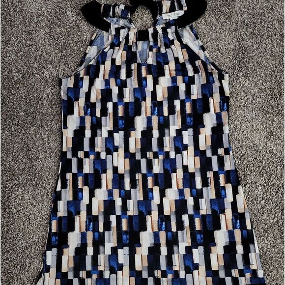 WHBM Summer Spring mosaic geometric mini halter tunic dress size medium - Picture 12 of 14